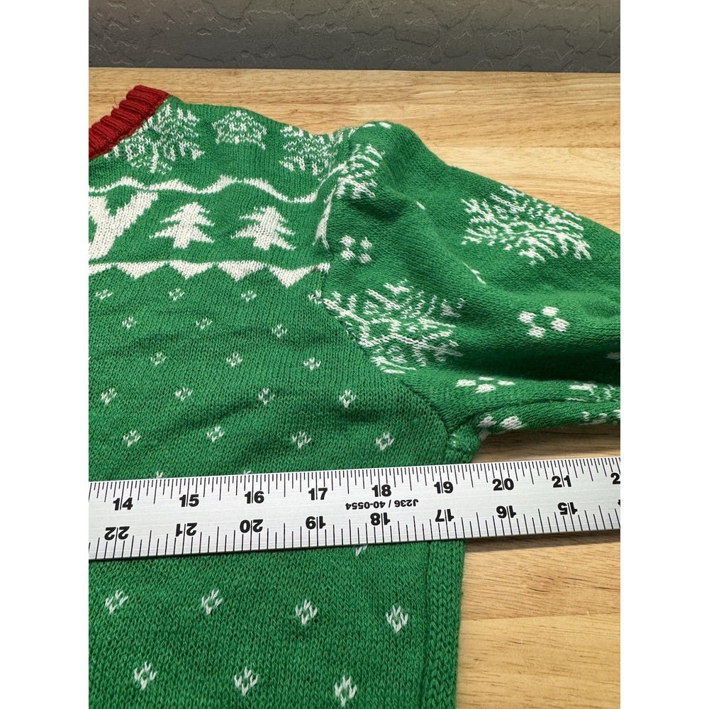 MERRY GRINCHMAS Ugly Christmas Crew Neck Sweater Size M The Grinch Green - Picture 5 of 7